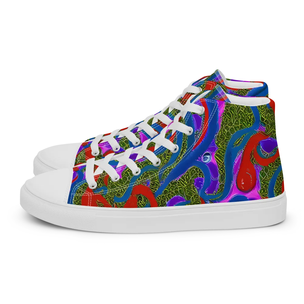 Limewire Dream on Men's High Top Canvas Shoes — Left