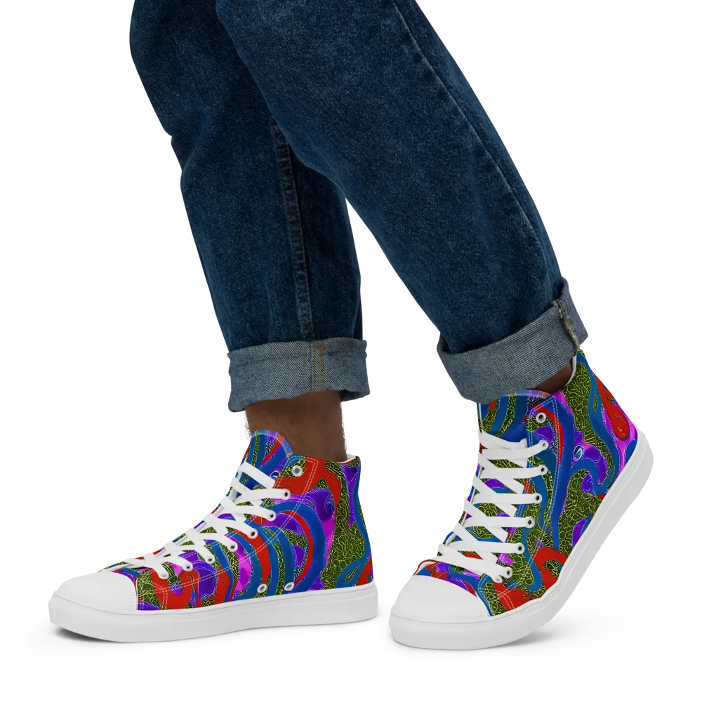 Limewire Dream on Men's High Top Canvas Shoes — Left