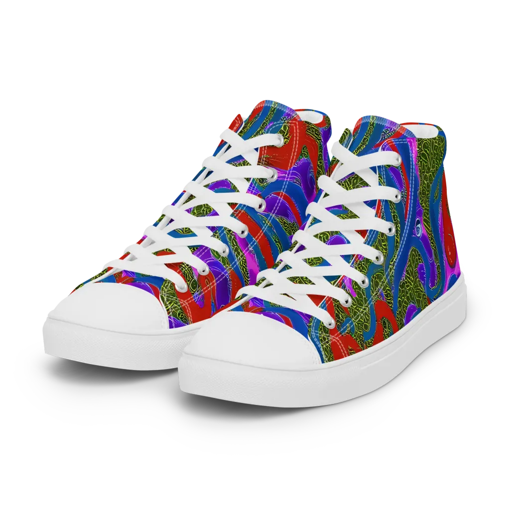 Limewire Dream on Women's High Top Canvas Shoes — Left Front