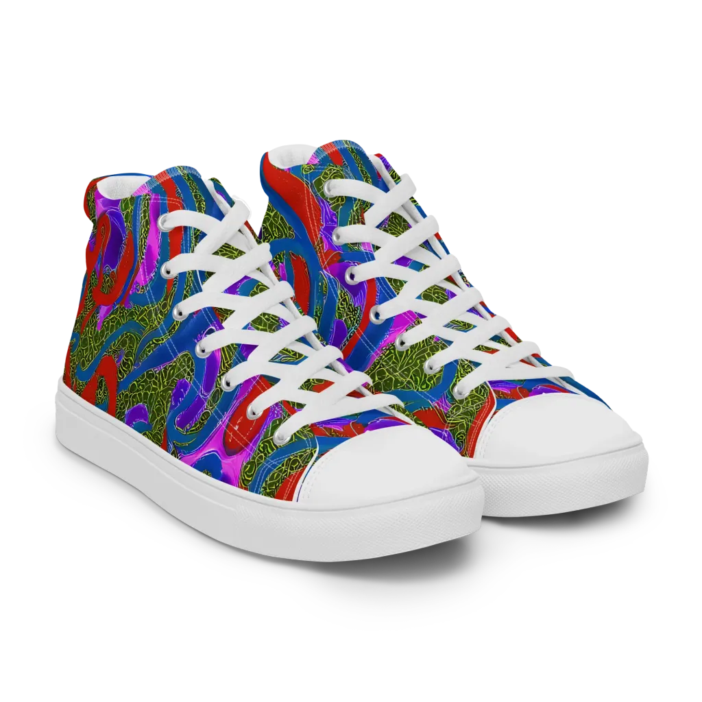 Limewire Dream on Women's High Top Canvas Shoes — Right Front