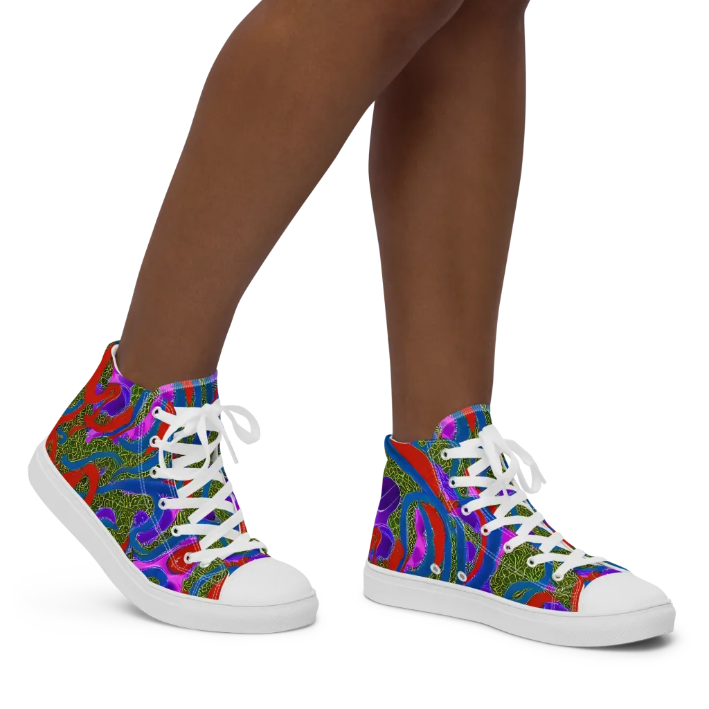 Limewire Dream on Women's High Top Canvas Shoes — Right