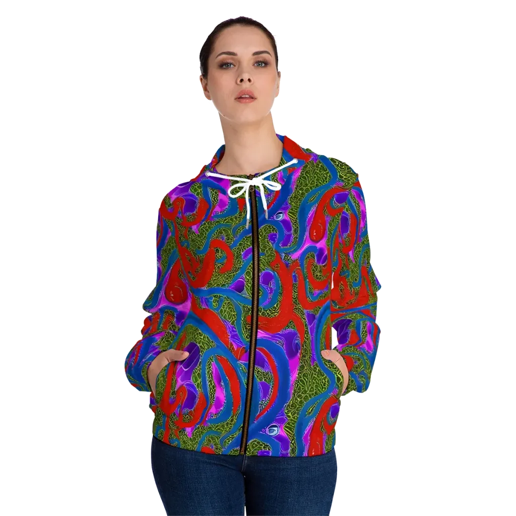 Limewire Dream on Women's Full-Zip Hoodie — Front On Person