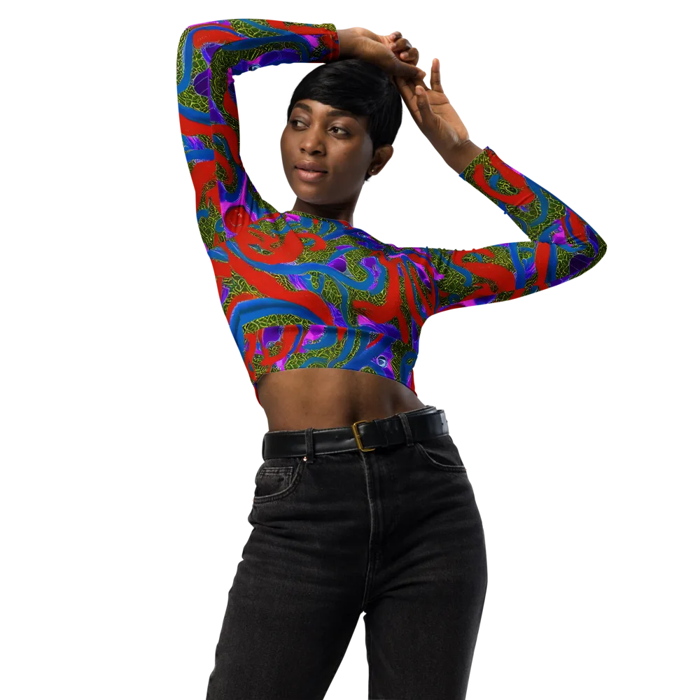 Limewire Dream on Long Sleeve Crop Top — Front