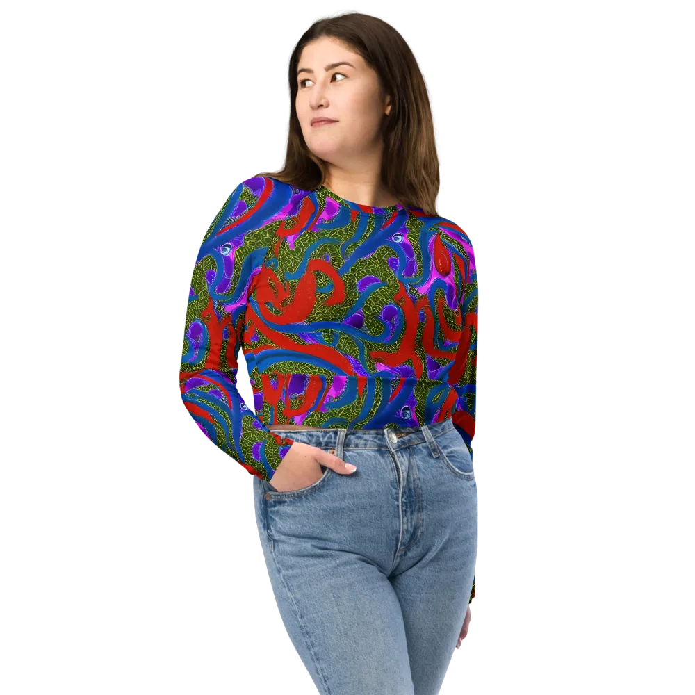Limewire Dream on Long Sleeve Crop Top — Front
