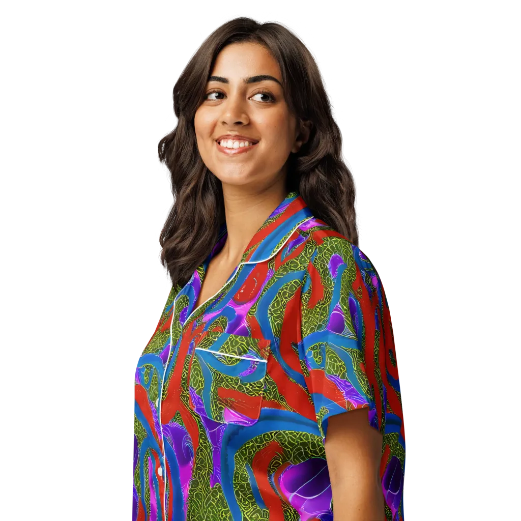 Limewire Dream on Women's Short Sleeve Pajama Top — Left Front