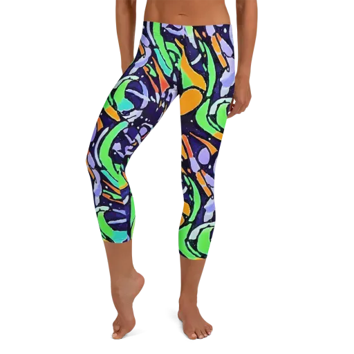 Night Garden on a Capri Leggings