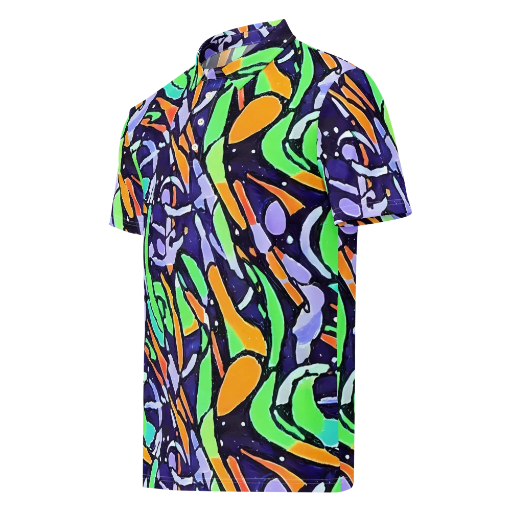Night Garden on Men's Slim Fit Polo Shirt — Left Front