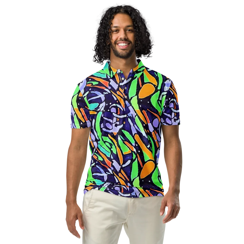 Night Garden on Men's Slim Fit Polo Shirt — Front