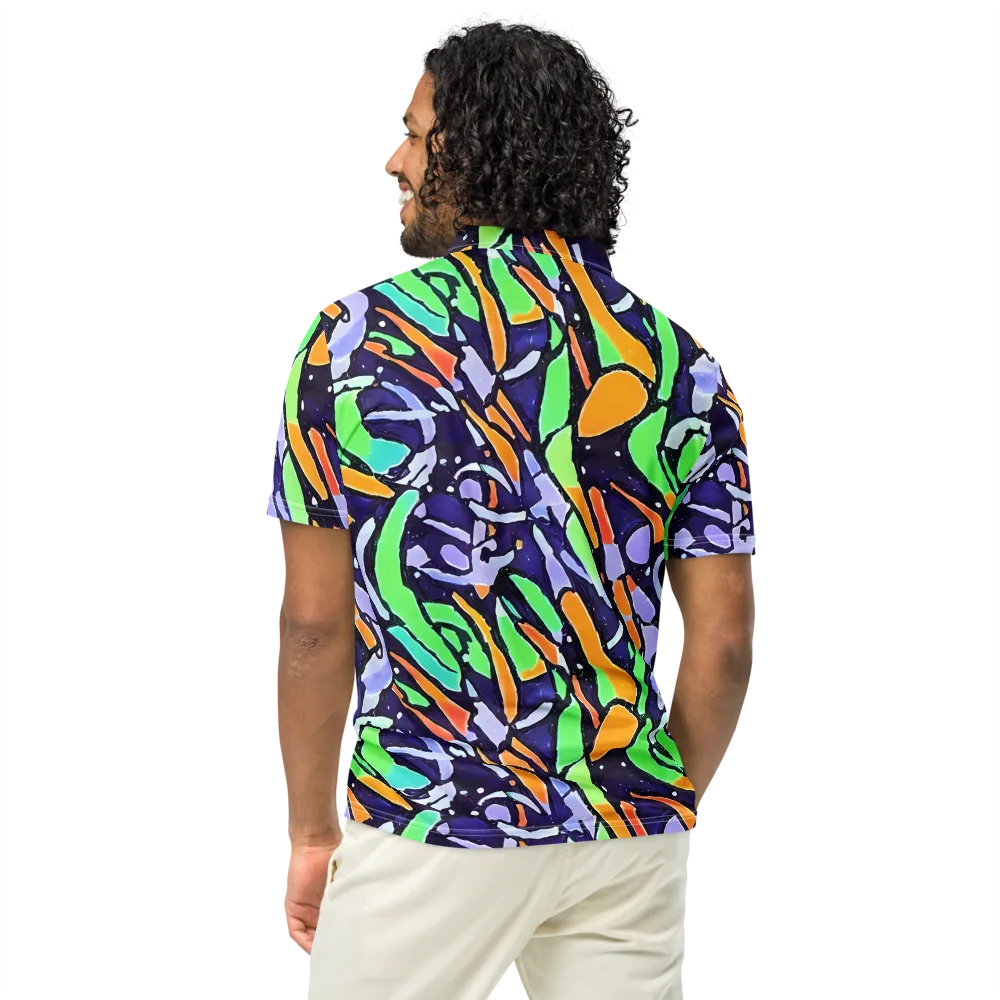 Night Garden on Men's Slim Fit Polo Shirt — Back