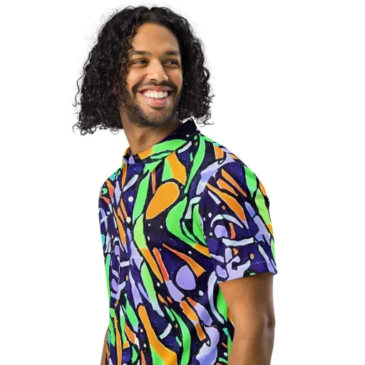 Night Garden on a Men's Slim Fit Polo Shirt