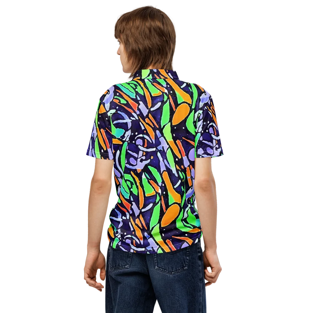 Night Garden on Men's Slim Fit Polo Shirt — Back