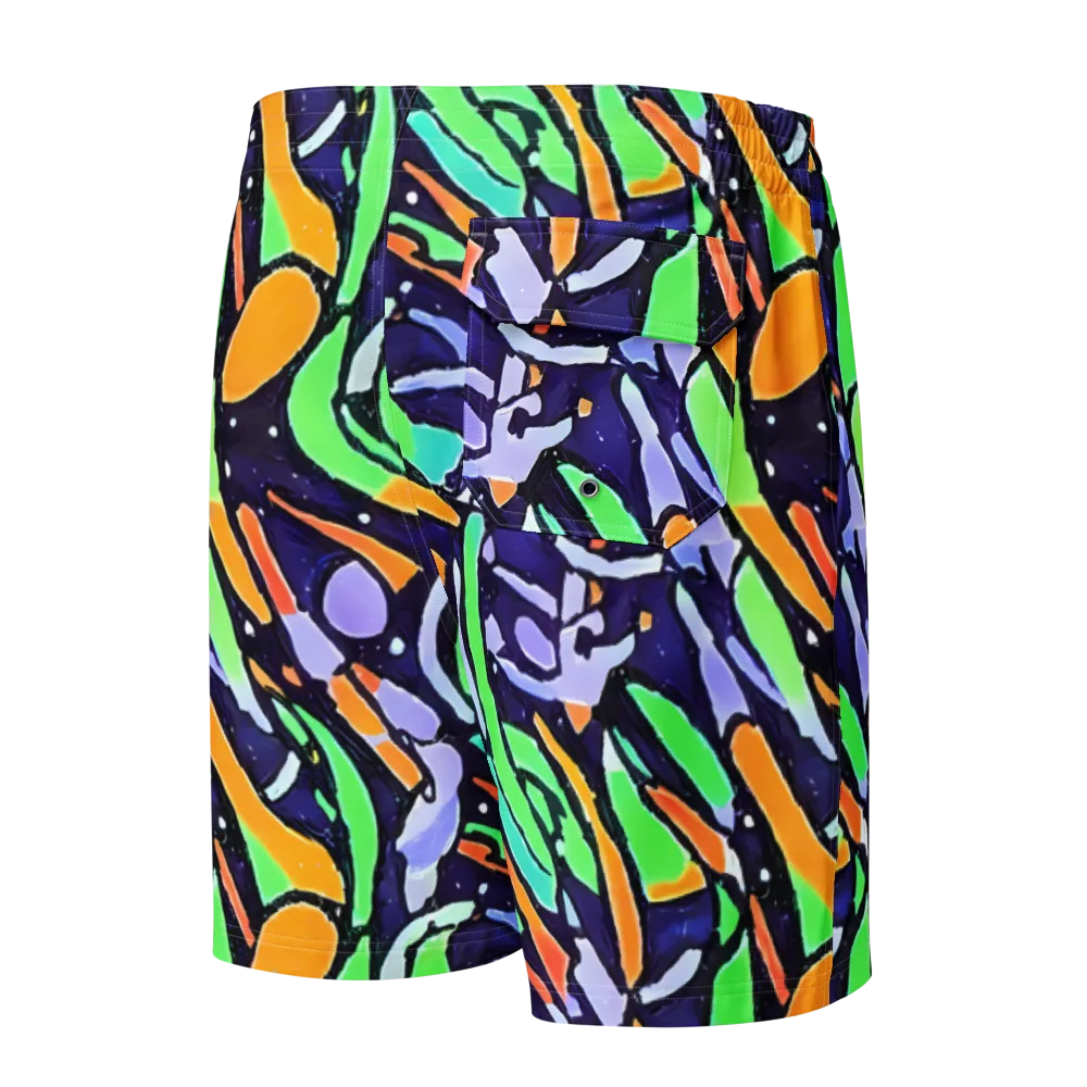 Night Garden on Men's Board Shorts — Back