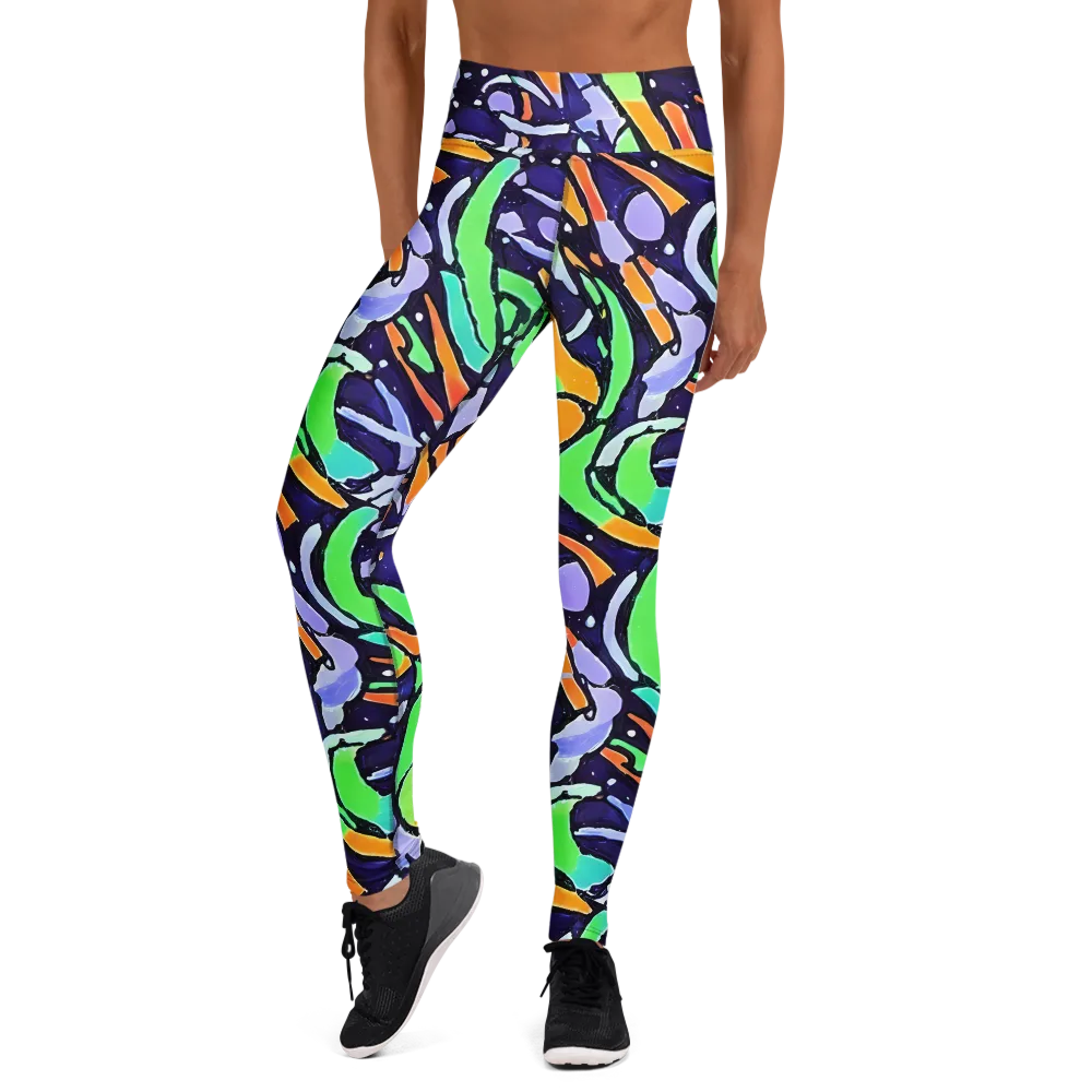 Night Garden on Yoga Leggings — Front