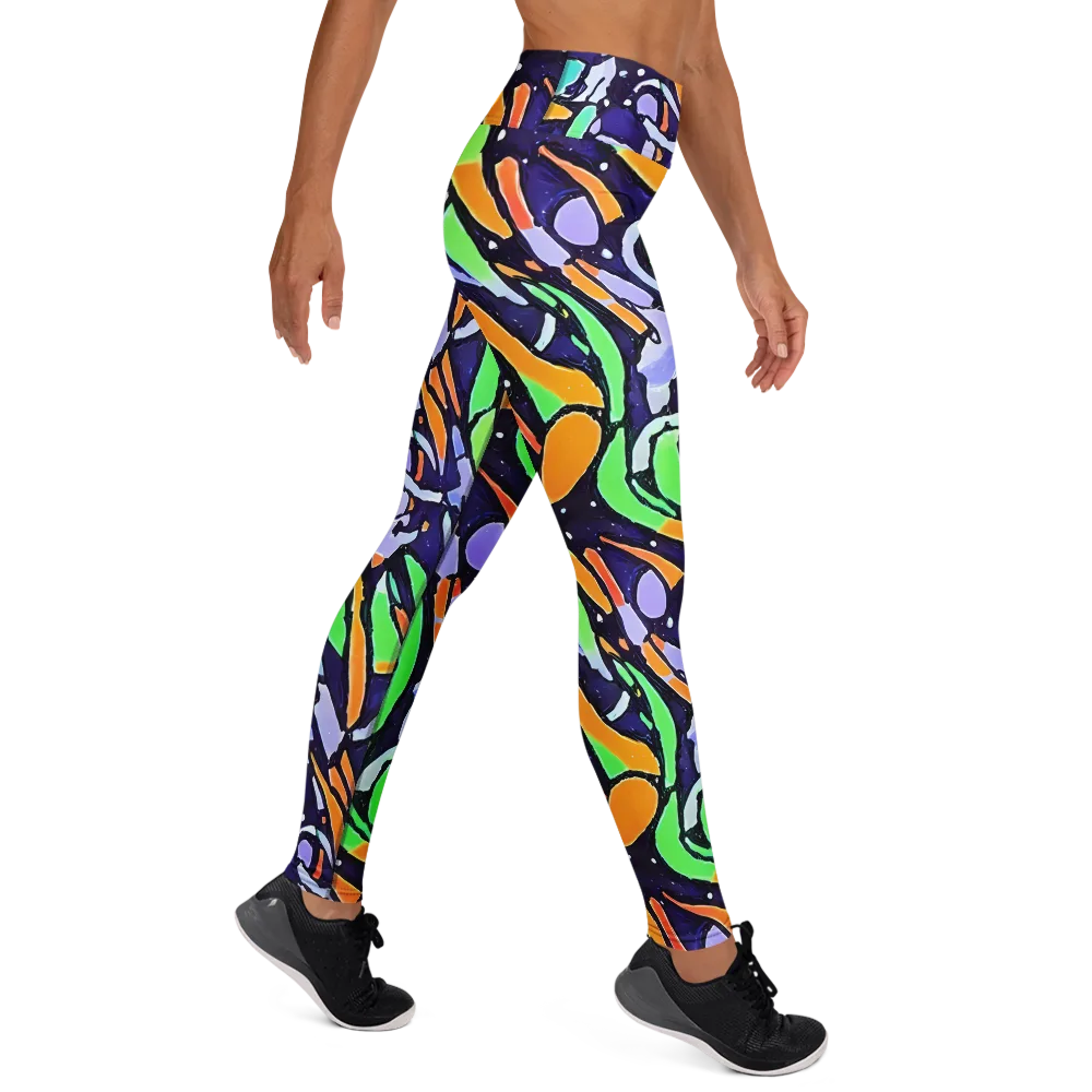 Night Garden on Yoga Leggings — Right