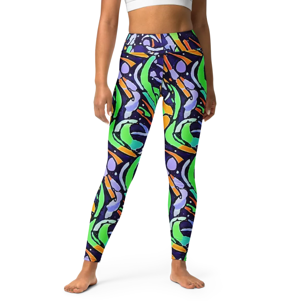 Night Garden on Yoga Leggings — Front