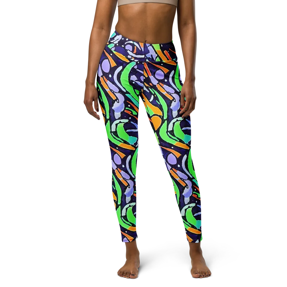 Night Garden on Yoga Leggings — Front