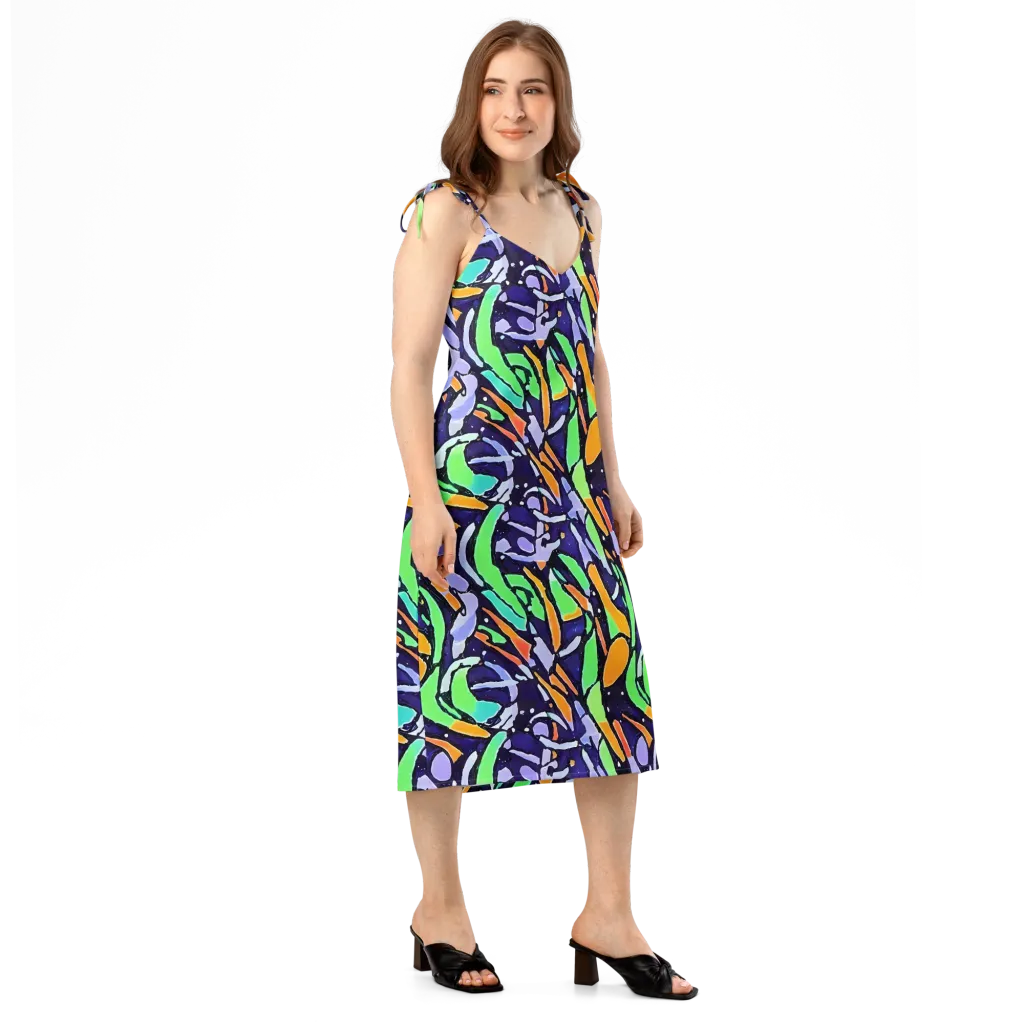 Night Garden on Slip Dress — Right Front
