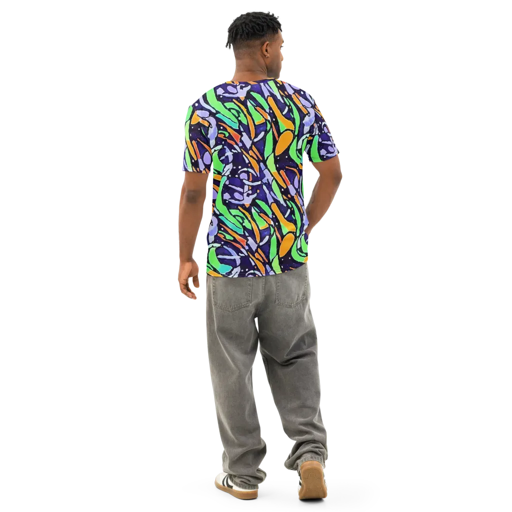 Night Garden on Men's Cotton Crew Neck T-Shirt — Back