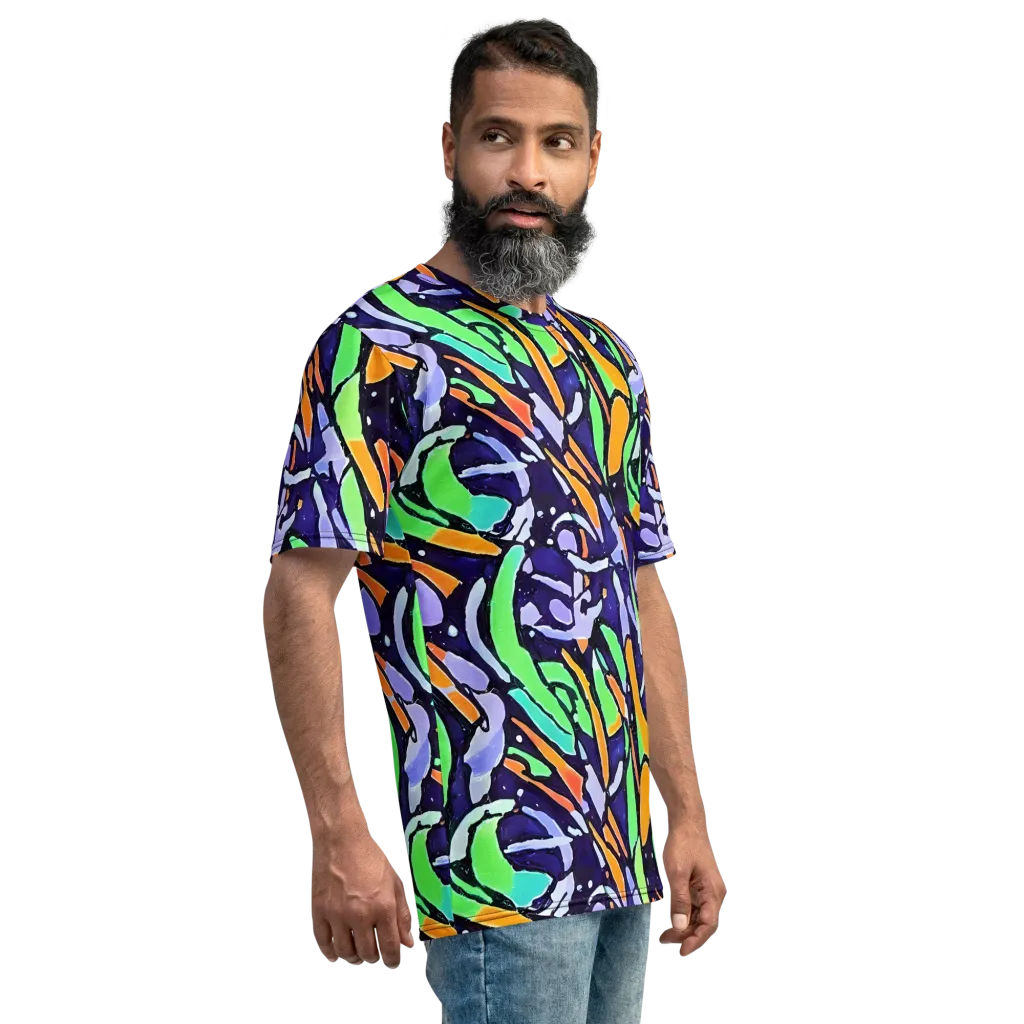 Night Garden on Men's Crew Neck T-Shirt — Right