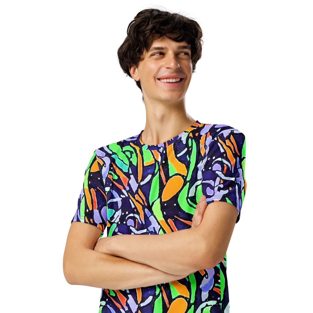 Night Garden on Men's Crew Neck T-Shirt — Left Front