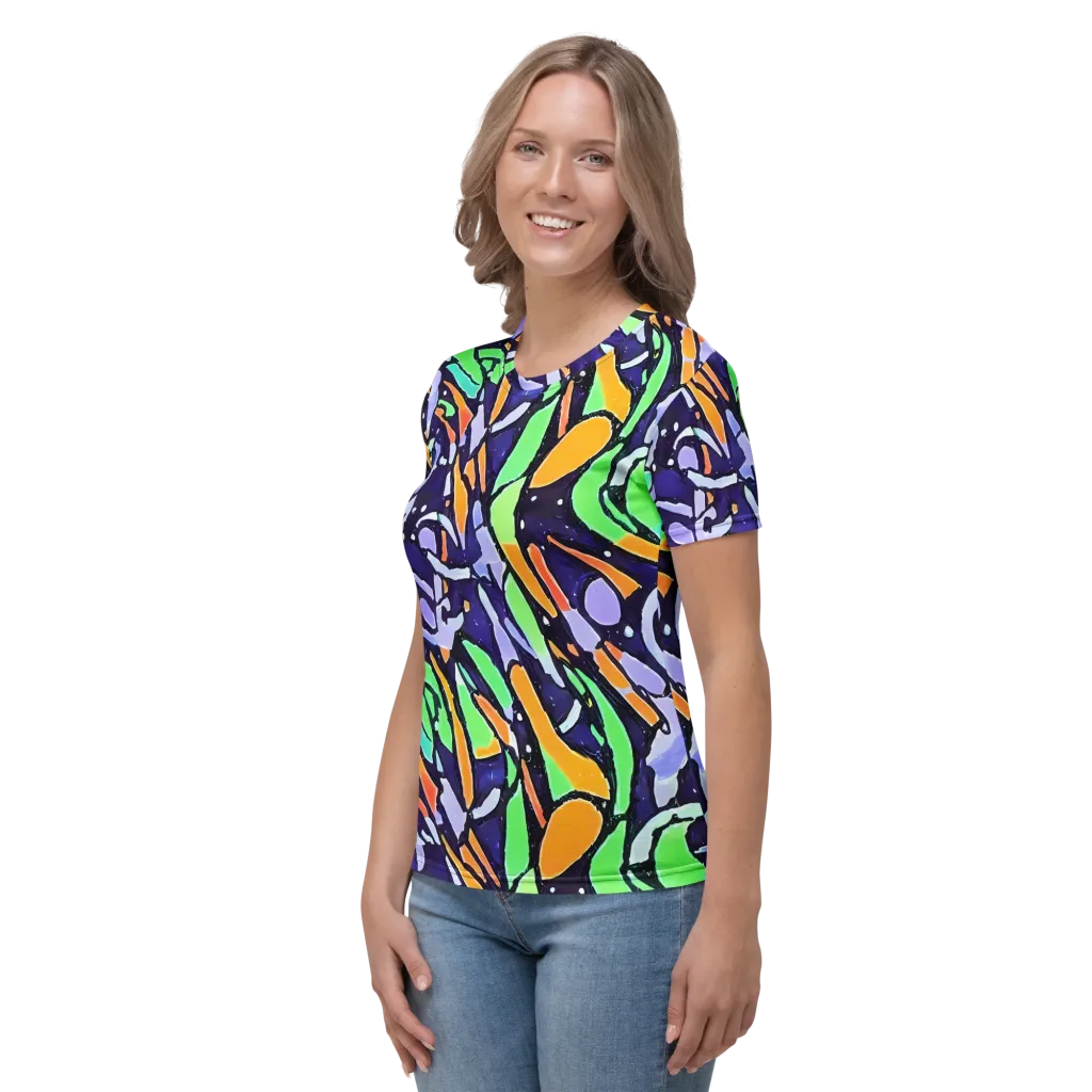 Night Garden on Women's Crew Neck T-Shirt — Left
