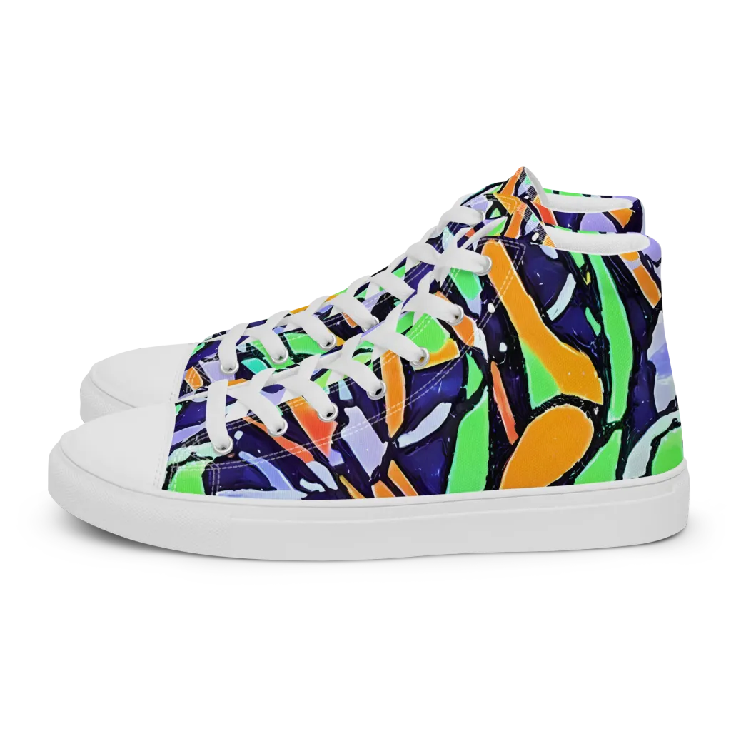 Night Garden on Women's High Top Canvas Shoes — Left