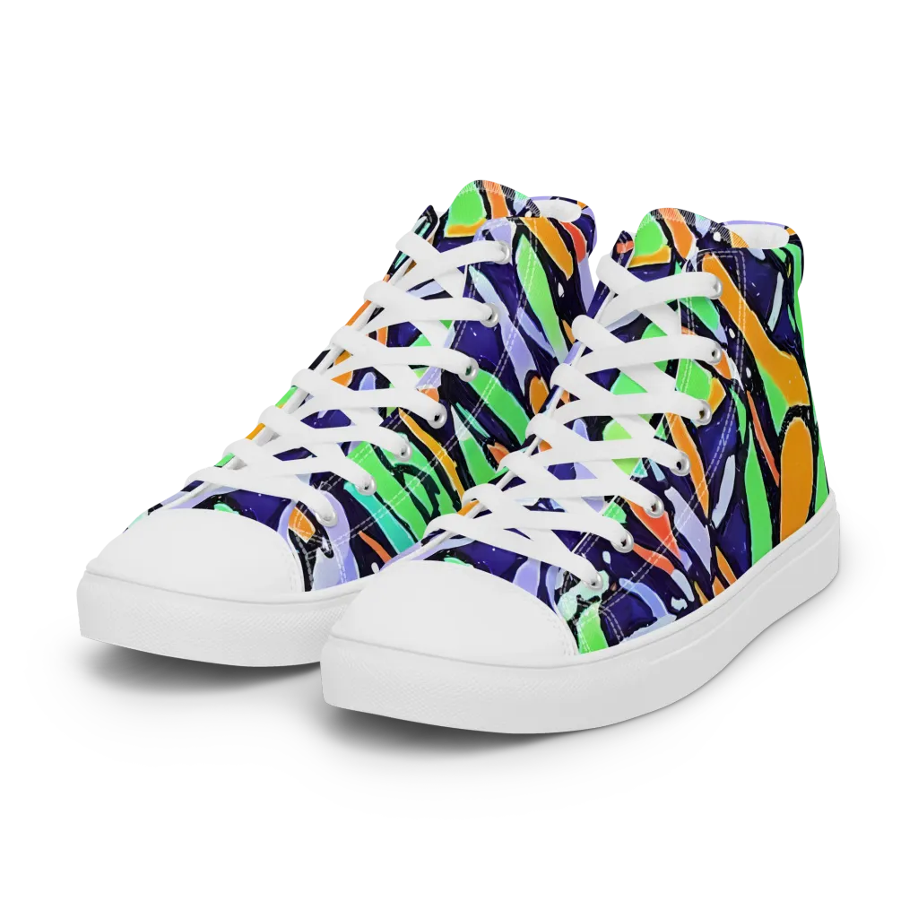 Night Garden on Women's High Top Canvas Shoes — Left Front