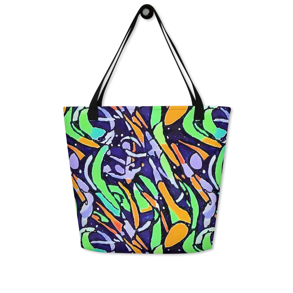 Night Garden on Large Tote Bag W/ Pocket — Front