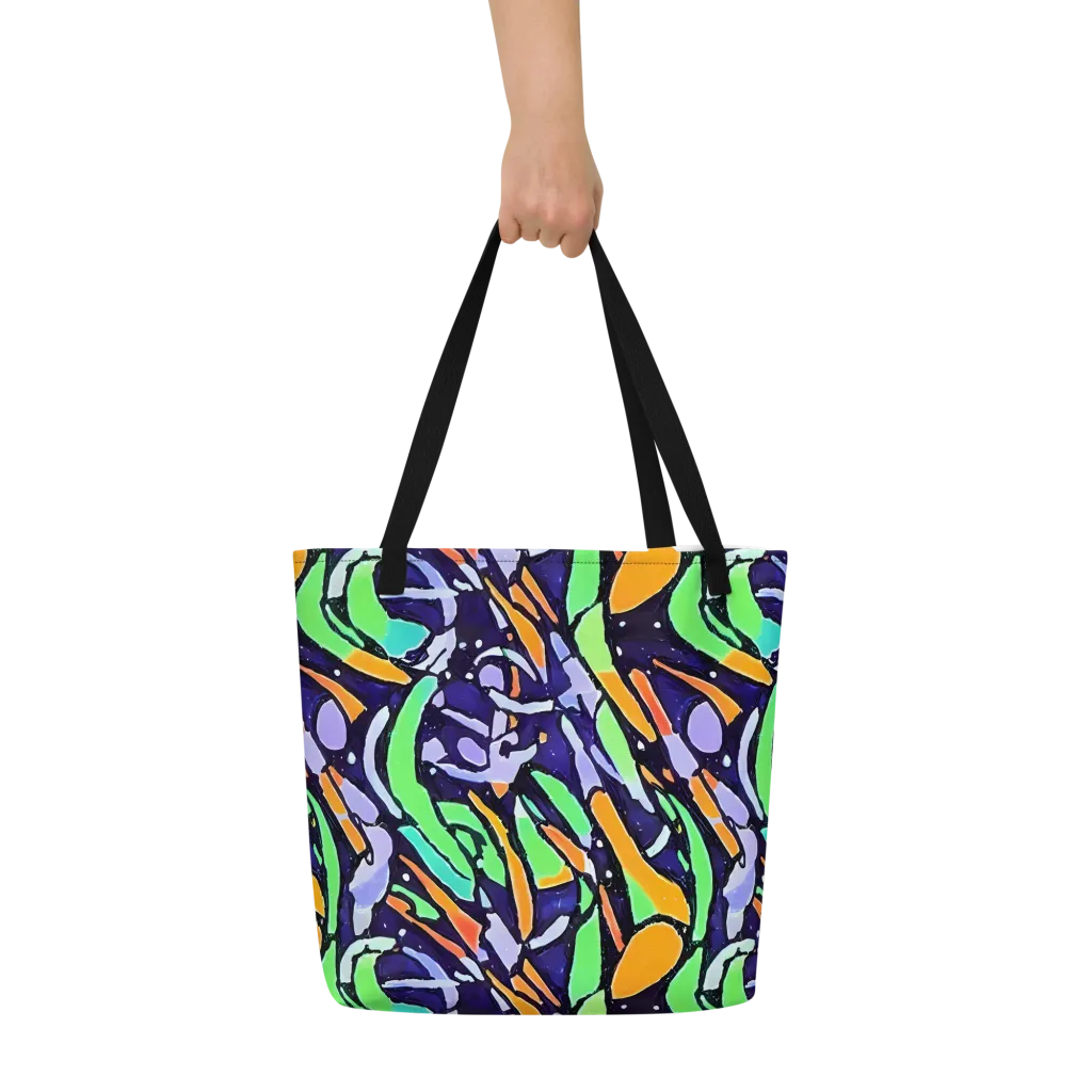 Night Garden on Large Tote Bag W/ Pocket — Front