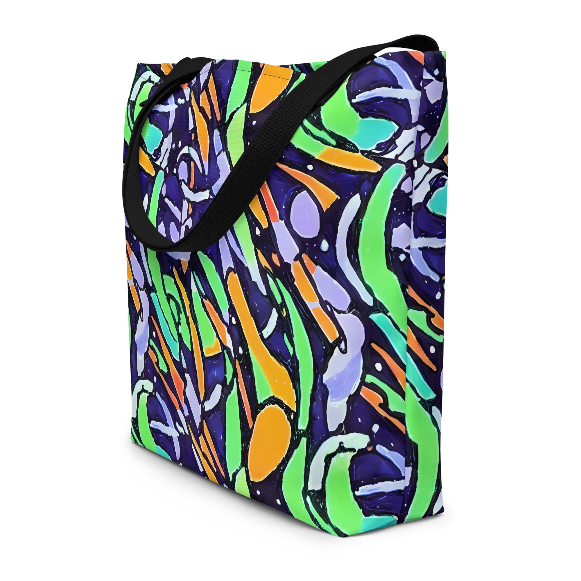 Night Garden on Large Tote Bag W/ Pocket — Front