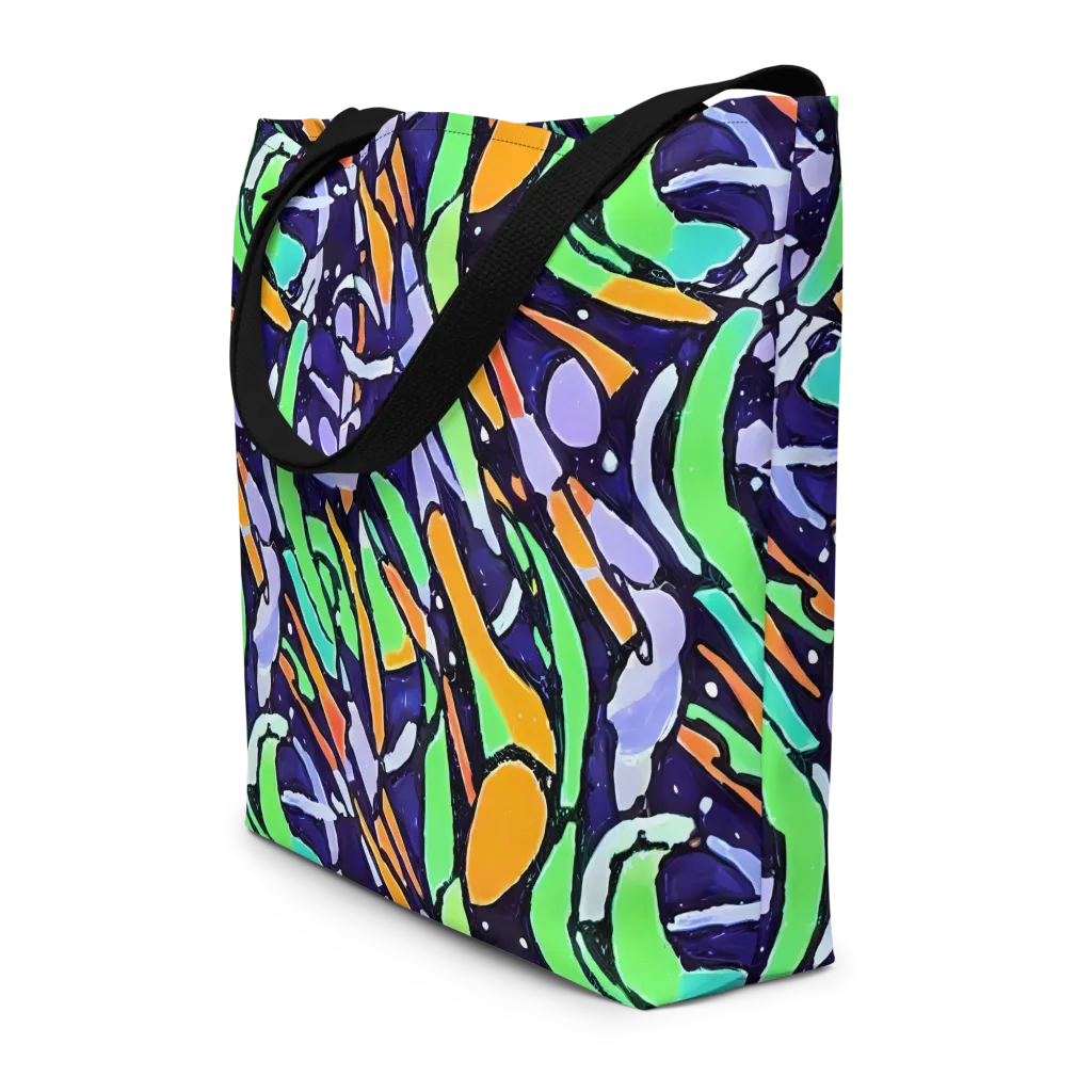Night Garden on Large Tote Bag W/ Pocket — Front