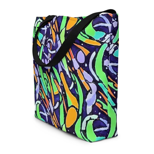 Night Garden on a Large Tote Bag W/ Pocket