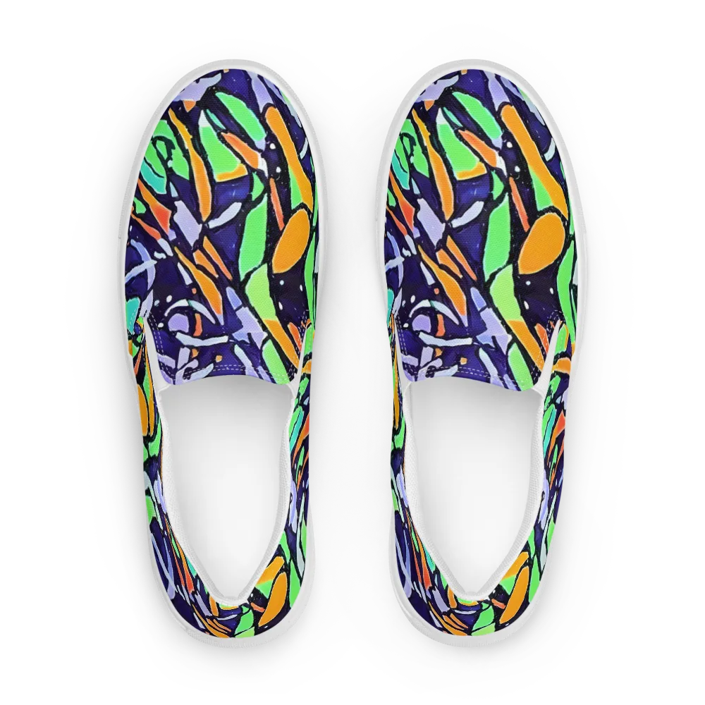 Night Garden on Women's Slip-On Canvas Shoes — Front