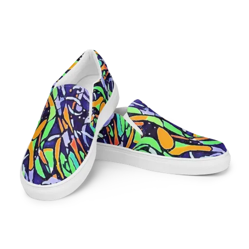 Night Garden on a Women's Slip-On Canvas Shoes