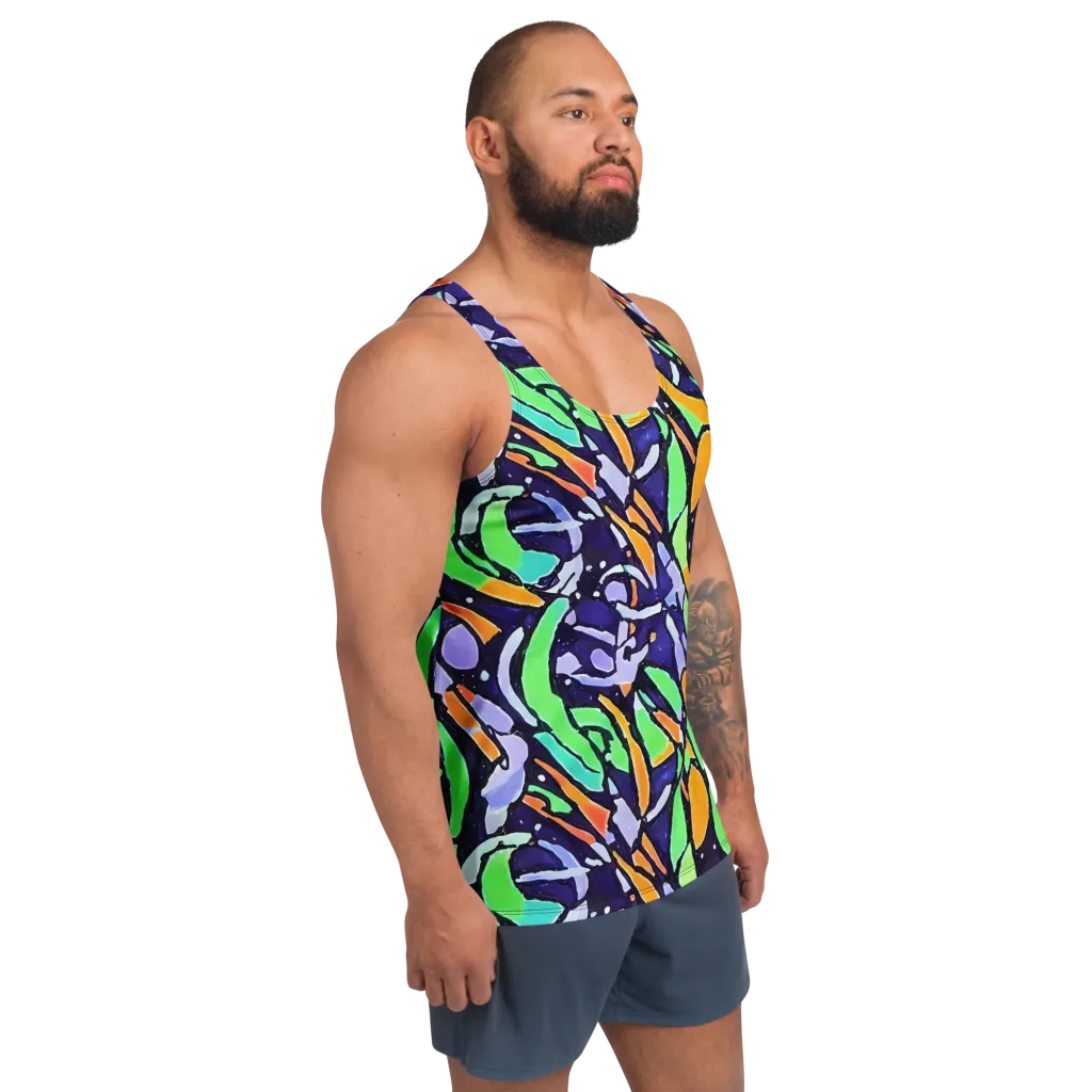 Night Garden on Men's Tank Top — Right Front