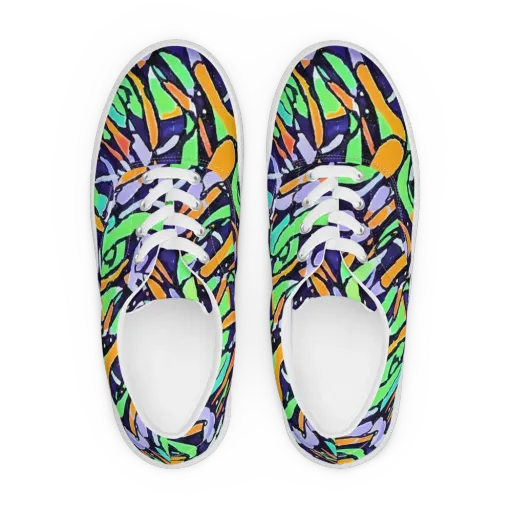 Night Garden on a Men's Lace-Up Canvas Shoes
