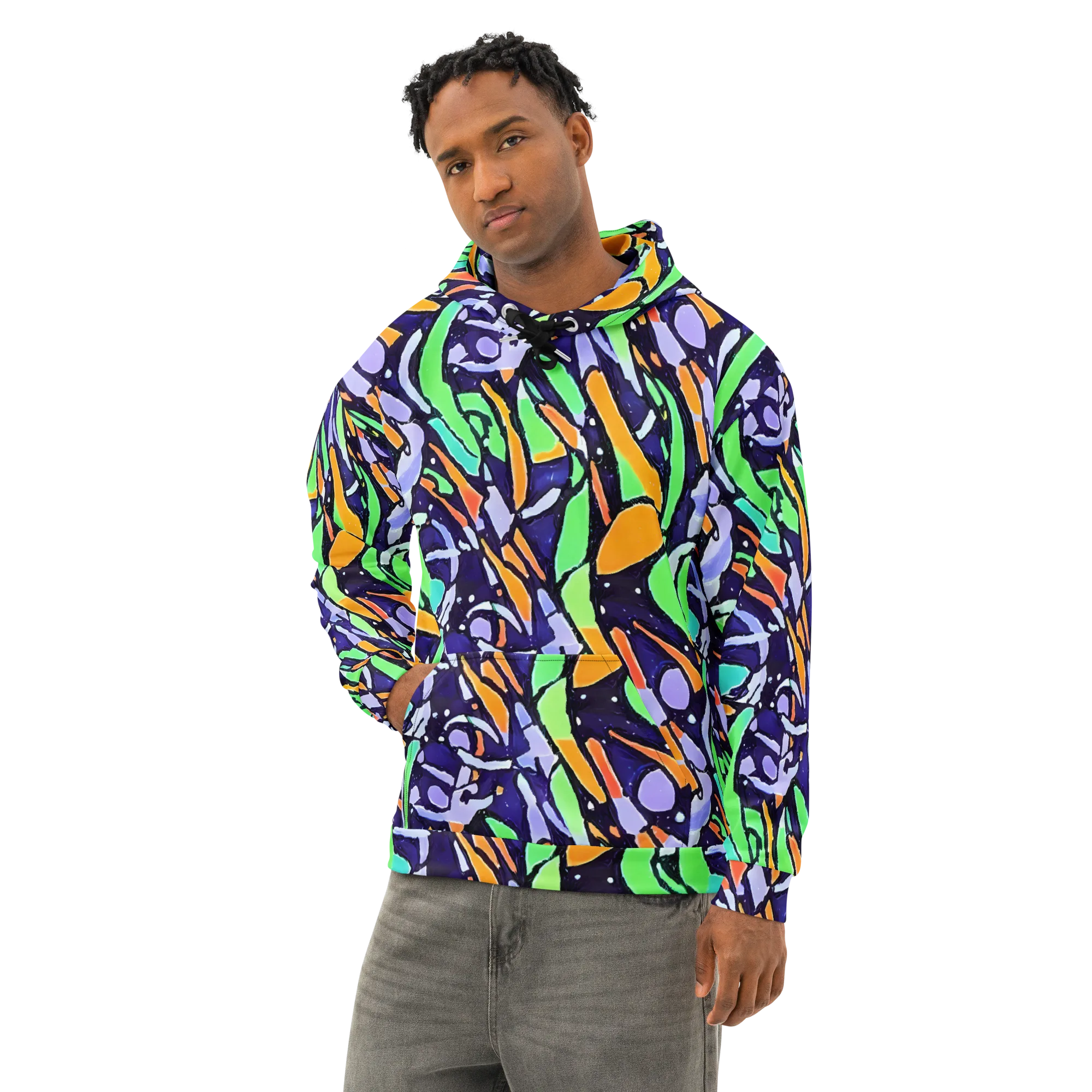 Night Garden on Cotton Hoodie — Left Front