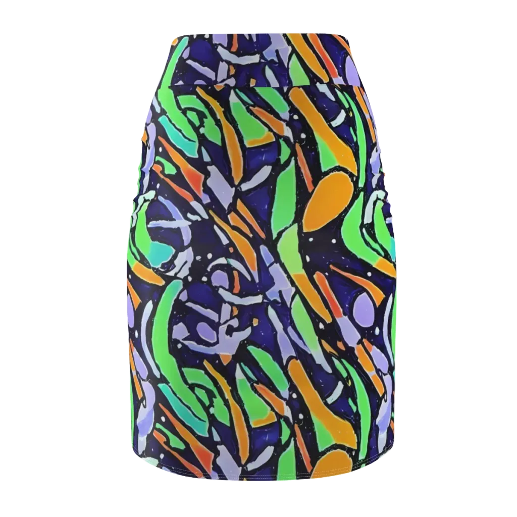 Night Garden on Pencil Skirt — Back