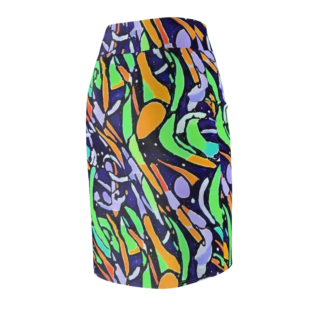 Night Garden on Pencil Skirt — Back Side