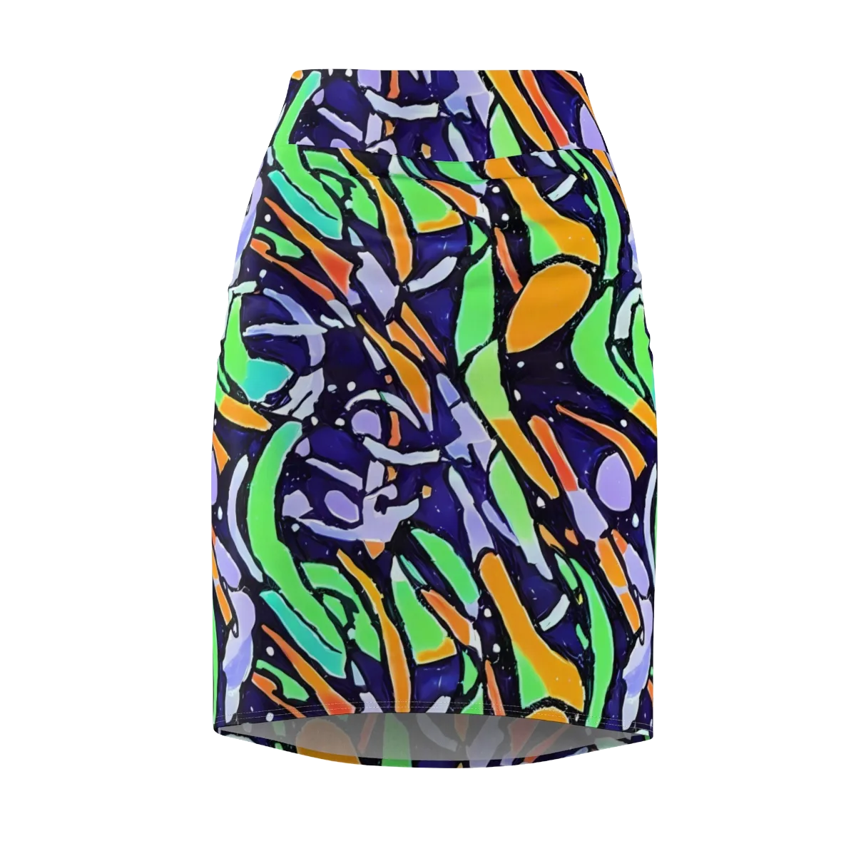 Night Garden on Pencil Skirt — Front