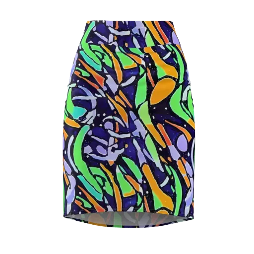 Night Garden on a Pencil Skirt