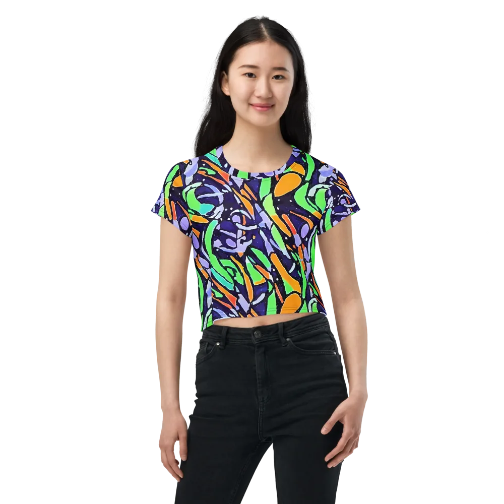 Night Garden on Crop Tee — Front