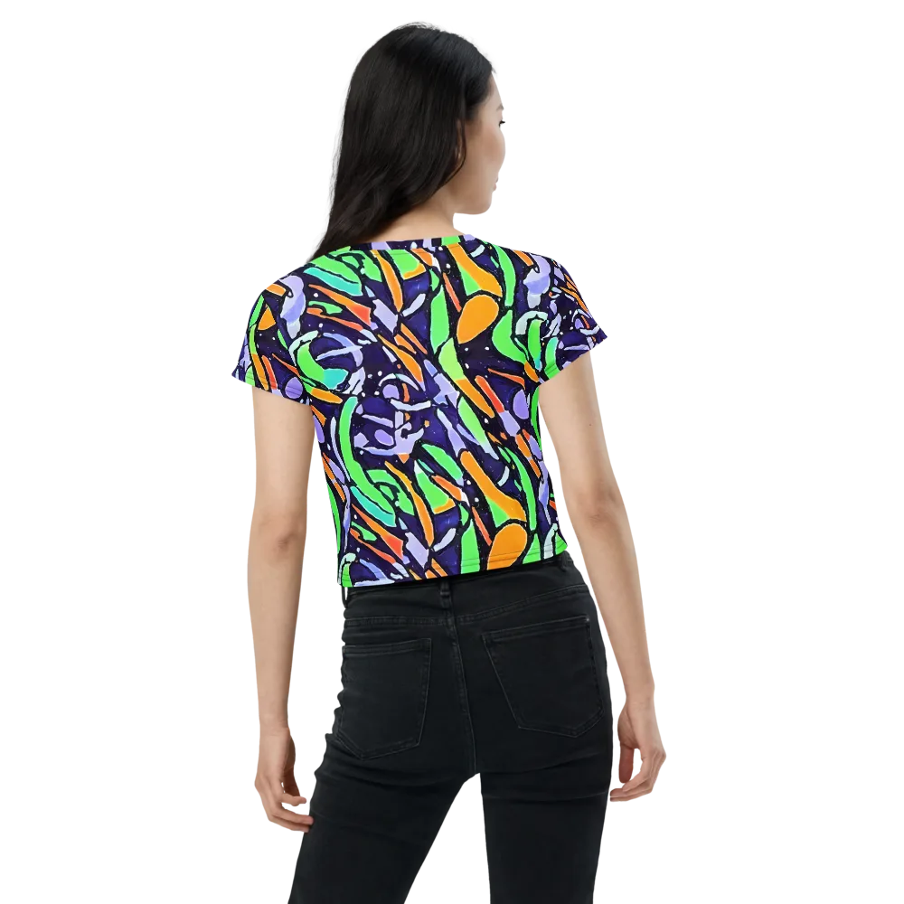 Night Garden on Crop Tee — Back