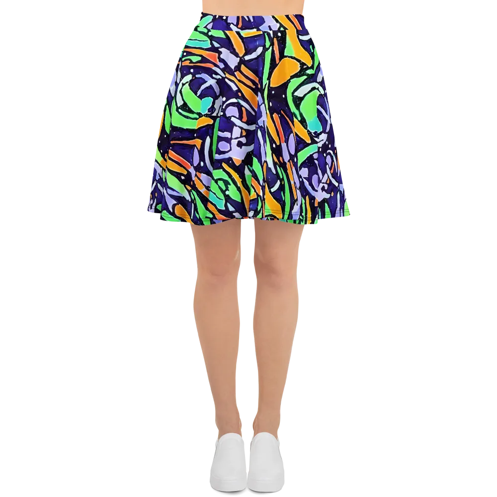 Night Garden on Skater Skirt — Front