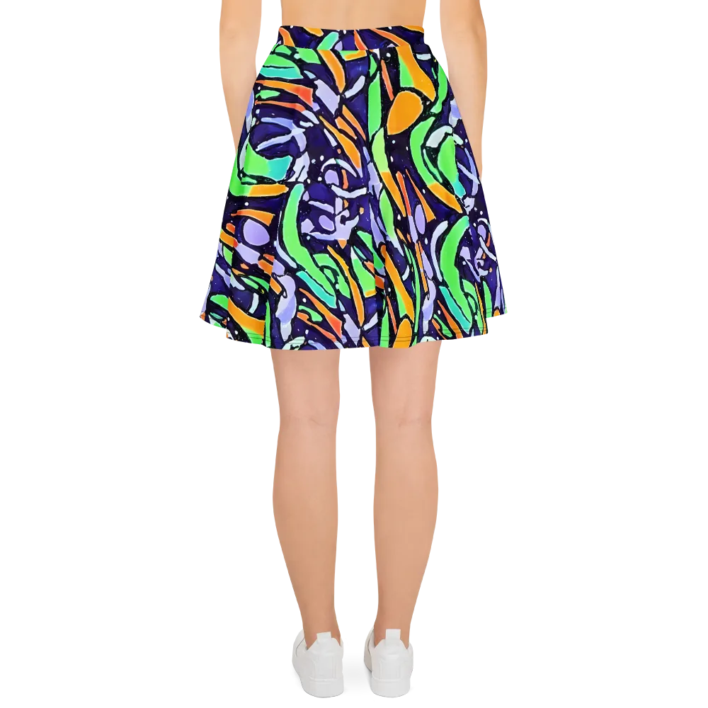 Night Garden on Skater Skirt — Back