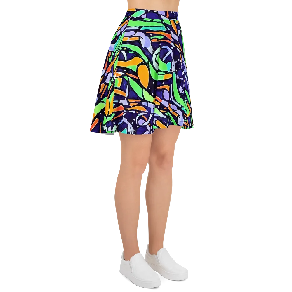 Night Garden on Skater Skirt — Right