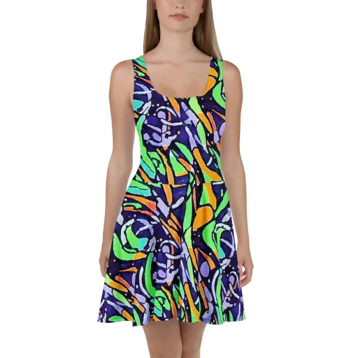 Night Garden on a Skater Dress