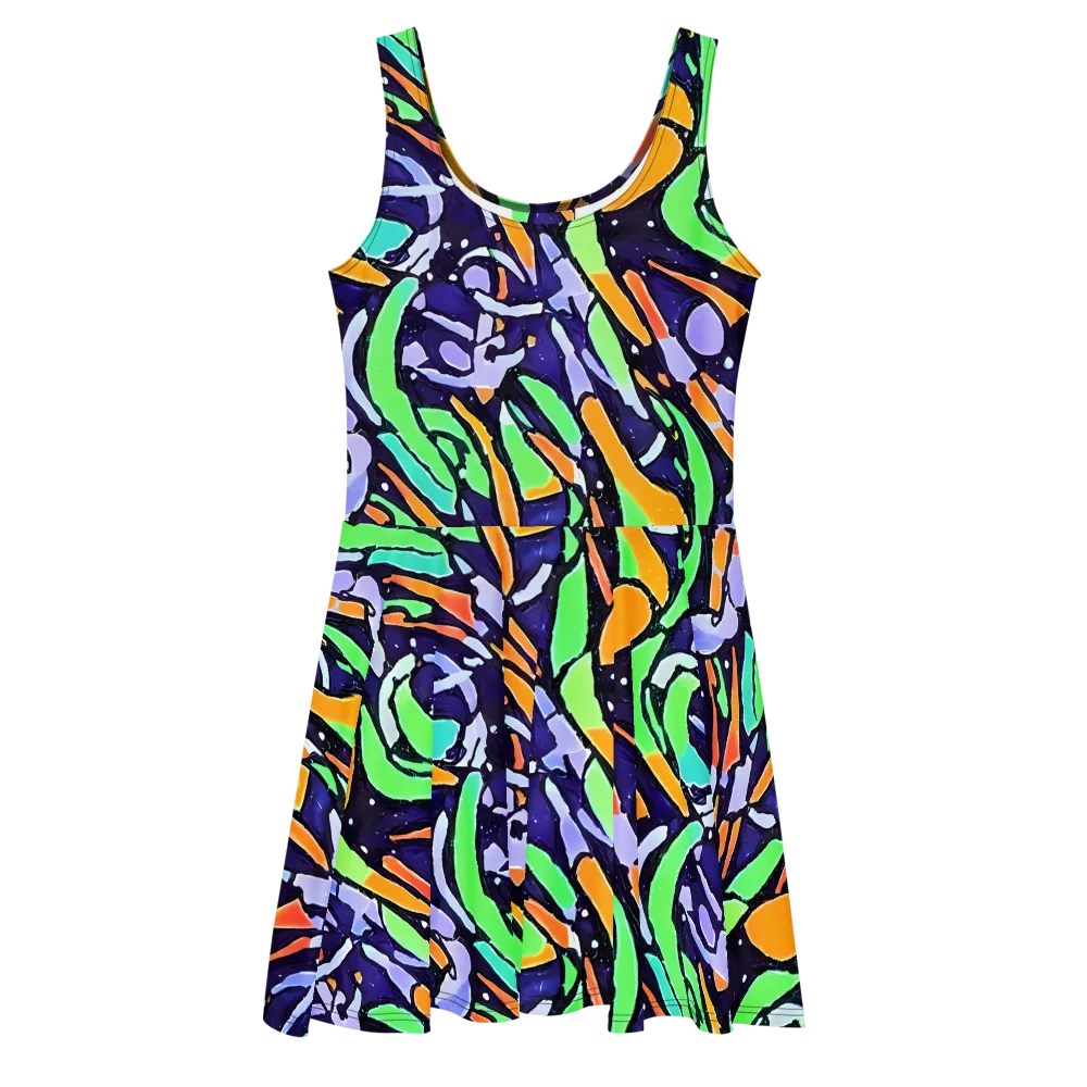 Night Garden on Skater Dress — Front