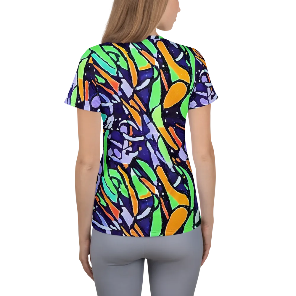 Night Garden on Women's Athletic T-Shirt — Back
