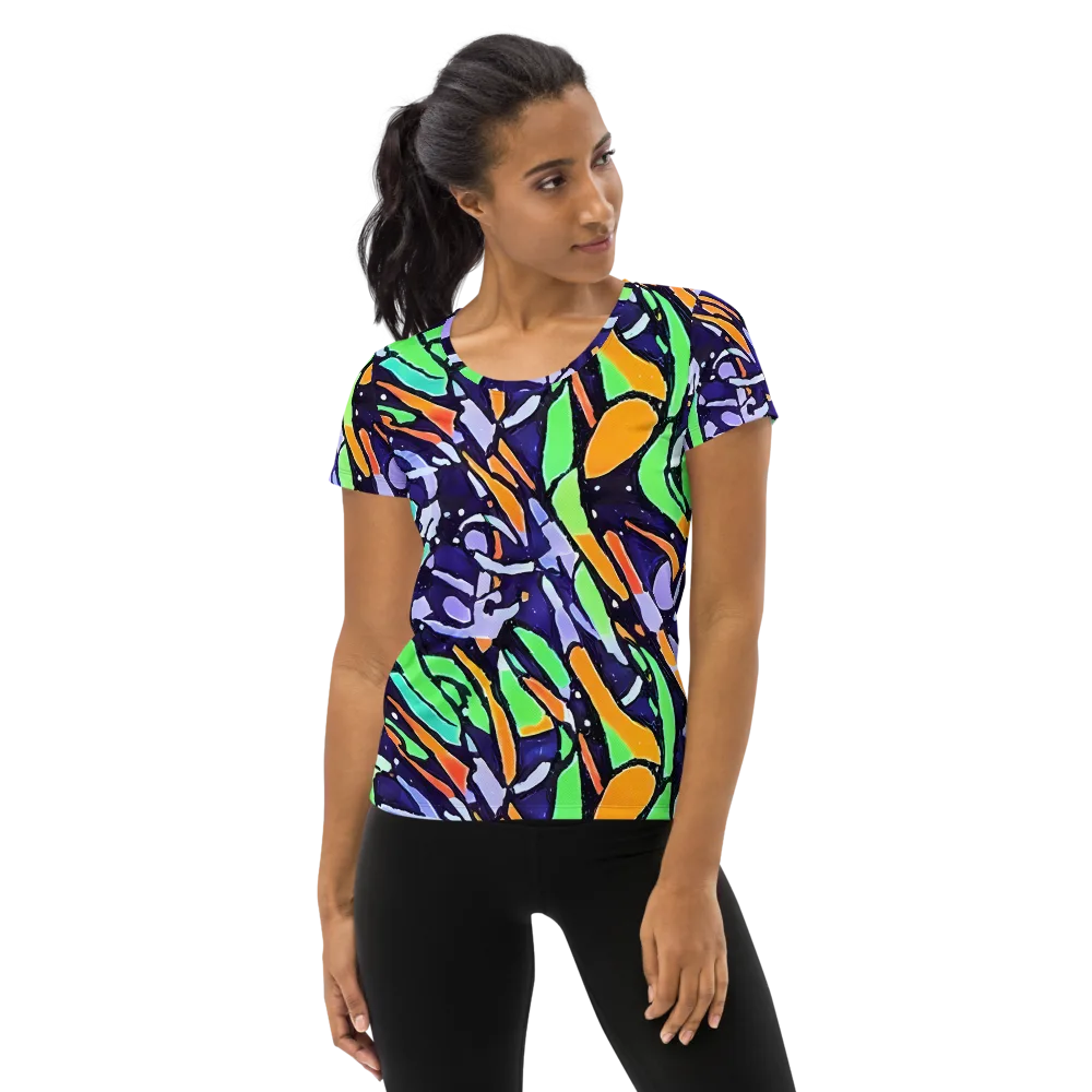 Night Garden on Women's Athletic T-Shirt — Front